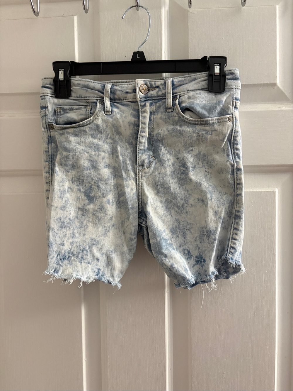 Abercrombie & Fitch Light Acid-Wash Blue Denim Shorts